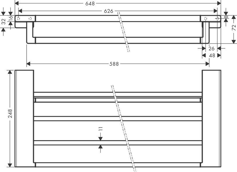 ADDSTORIS полка для рушників, колір шліфованний чорний хром HANSGROHE 41751340 41751340 фото