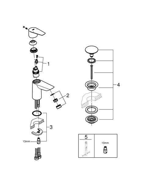 BauEdge смеситель для умывальника раковины Grohe 23895001 23895001 фото