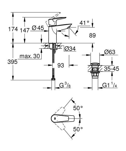 BauEdge смеситель для умывальника раковины Grohe 23895001 23895001 фото